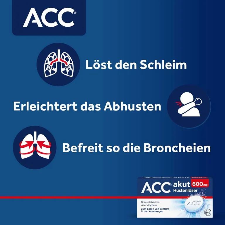shopapotheke ACC® akut 600 mg bei Husten - Schleimlöser bei Husten 1 Brausetablette täglich Sonderangebote