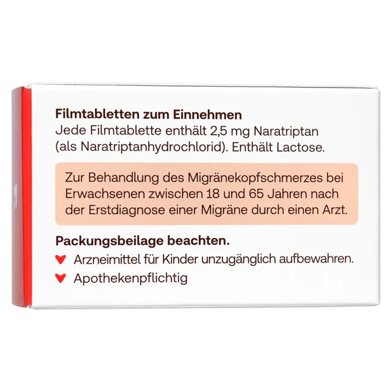shopapotheke Redcare Naratriptan Juta bei Migräne 2 5mg Discount Store für neue Produkte