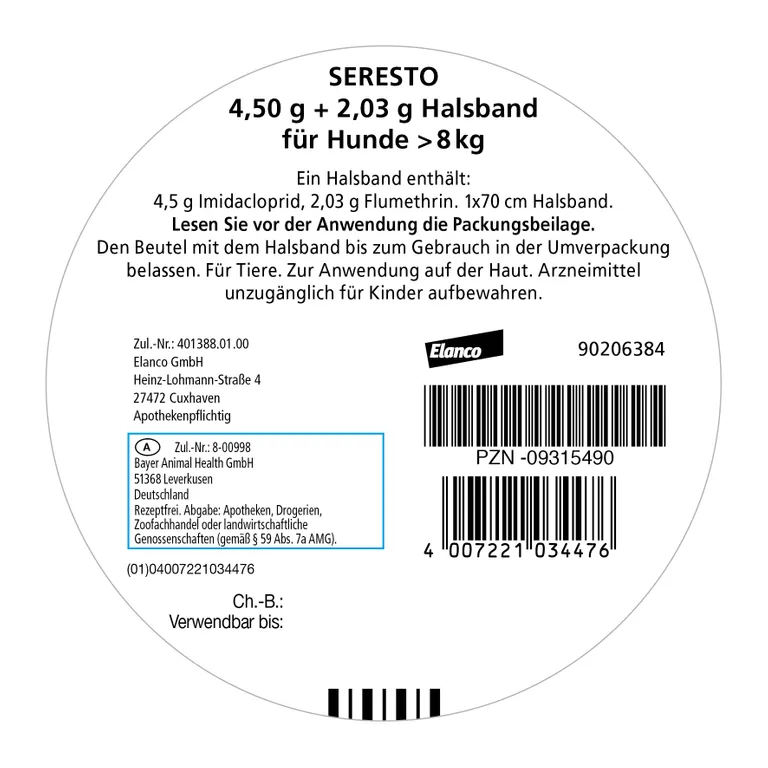 shopapotheke Seresto® Halsband für große Hunde ab 8 kg Kostenloser Versand international