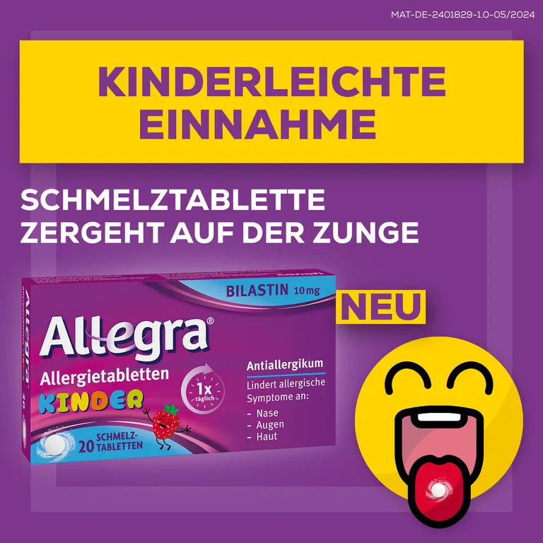 shopapotheke Allegra® Allergietabletten für Kinder – Schmelztabletten 20 St Neuheiten