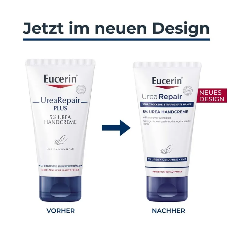 shopapotheke Eucerin® UreaRepair 5% Urea Handcreme – intensive Pflege für sehr trockene und strapazierte Hände - Jetzt 20% sparen mit Code "eucerin20" + Eucerin AtopiControl Hydro-Lotion 20ml GRATIS Muttertagsangebot