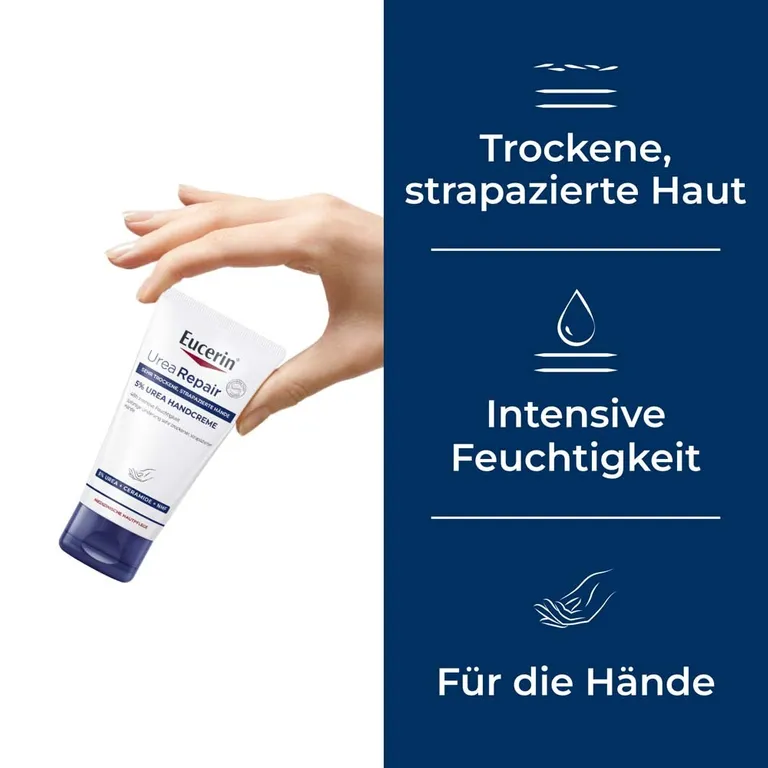 shopapotheke Eucerin® UreaRepair 5% Urea Handcreme – intensive Pflege für sehr trockene und strapazierte Hände - Jetzt 20% sparen mit Code "eucerin20" + Eucerin AtopiControl Hydro-Lotion 20ml GRATIS Muttertagsangebot