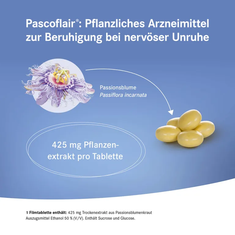 shopapotheke Pascoflair® pflanzliches Beruhigungsmittel mit Passionsblume bei innerer Unruhe z.B. durch Stress Vierteljährliche Förderung