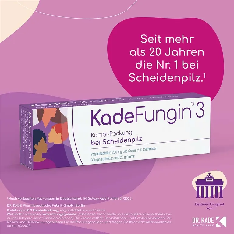 shopapotheke KadeFungin 3 Kombi-Packung - Vaginaltabletten und -creme zur Behandlung von Scheidenpilz in 3 Tagen Outlet