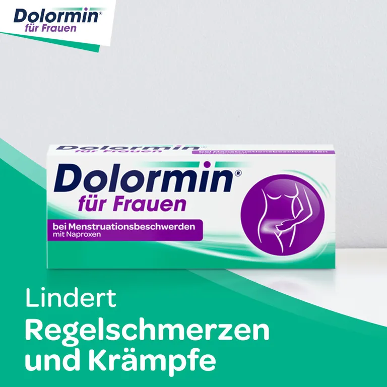 shopapotheke Dolormin für Frauen bei Menstruationsbeschwerden mit Naproxen Auslauf