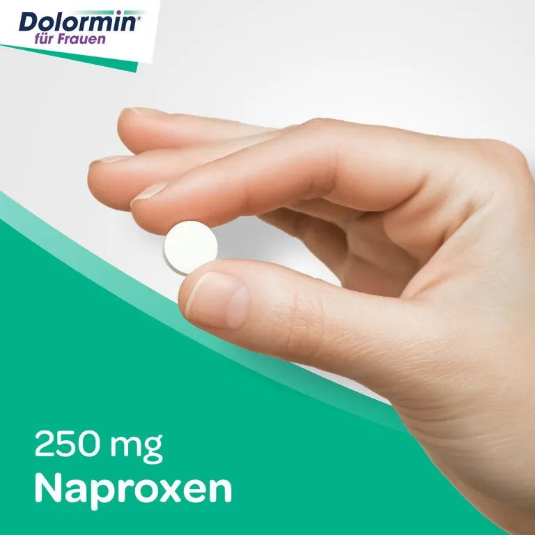 shopapotheke Dolormin für Frauen bei Menstruationsbeschwerden mit Naproxen Auslauf