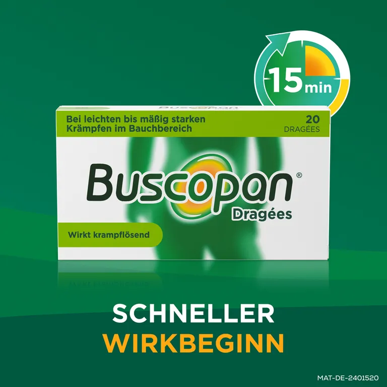 shopapotheke Buscopan® Dragées mit Butylscopolamin bei leichten bis mäßig starken Bauchschmerzen und Bauchkrämpfen - Jetzt 10% mit dem Code nattermann10 sparen* Verkauf