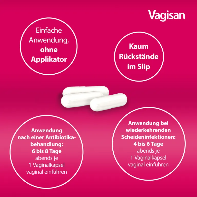 shopapotheke Vagisan ProbioFlora Milchsäure-Bakterien: Vaginalkapseln zum Aufbau der Scheidenflora und Wiederherstellung des natürlichen vaginalen pH-Werts Günstig kaufen