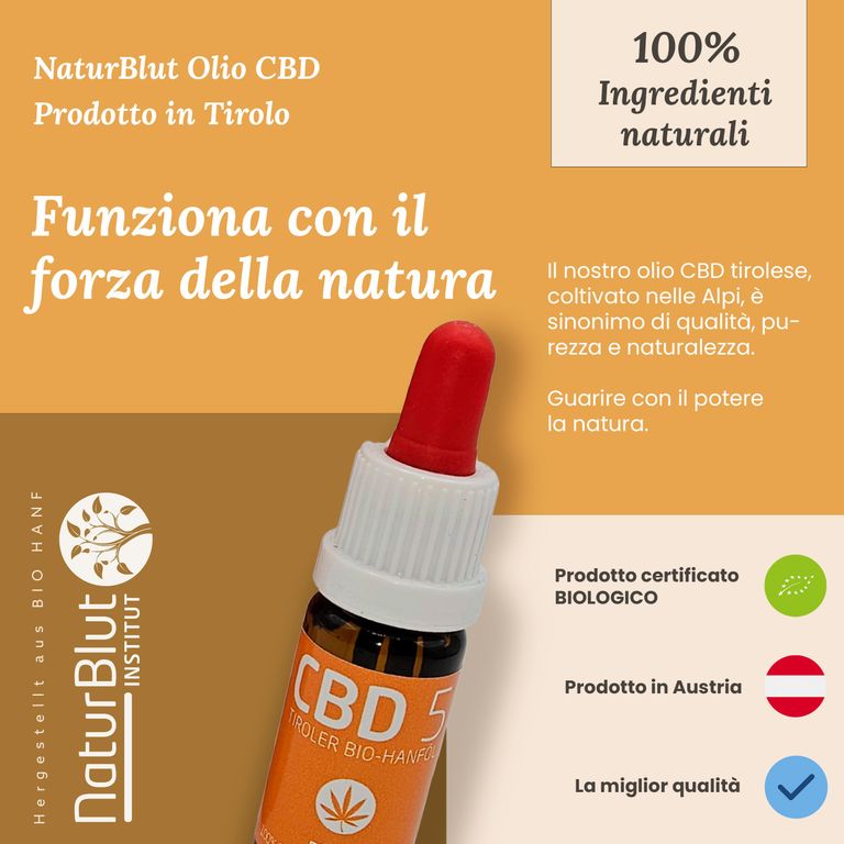 shopapotheke NaturBlut Premium BIO CBD Öl 5% - Mit Hanf aus den Kitzbüheler Alpen Lagerräumung