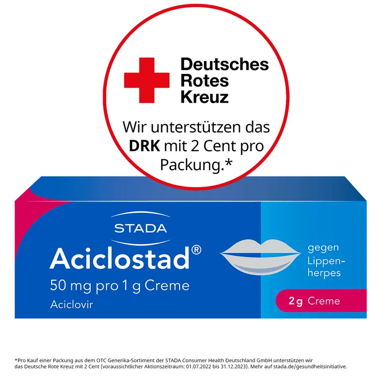 shopapotheke Aciclostad® Creme gegen Lippenherpes hemmt die Viren-Vermehrung und lindert wirksam Schmerzen und Juckreiz JETZT KAUFEN