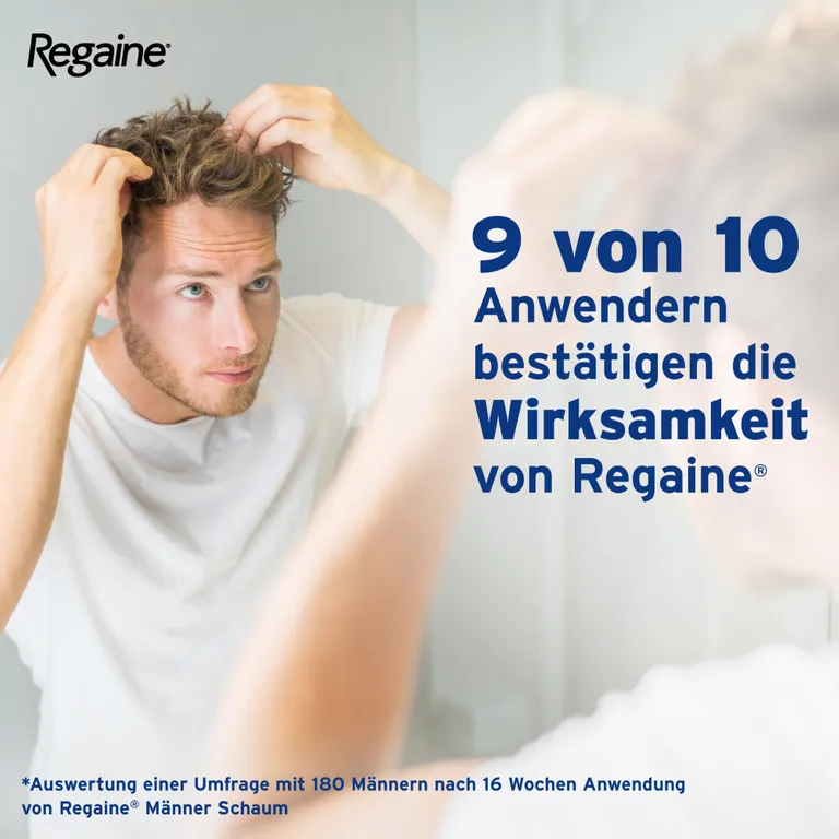 shopapotheke Regaine® Männer Schaum 3 Monats-Vorrat - Jetzt 10% mit dem Code "regaine2025" sparen* Bis zu 60% Rabatt