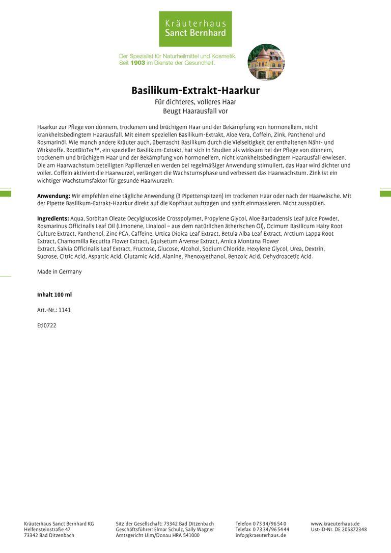 shopapotheke Sanct Bernhard Basilikum-Extrakt-Haarkur Bis zu 65% Rabatt