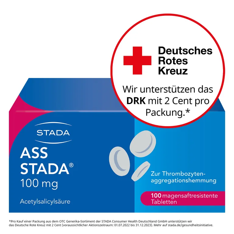 shopapotheke ASS STADA® 100 mg magensaftresistente Tabletten zur Vorbeugung von Herzinfarkt und Schlaganfall bei vorbelasteten Patienten magenfreundliche Formulierung Online Shopping