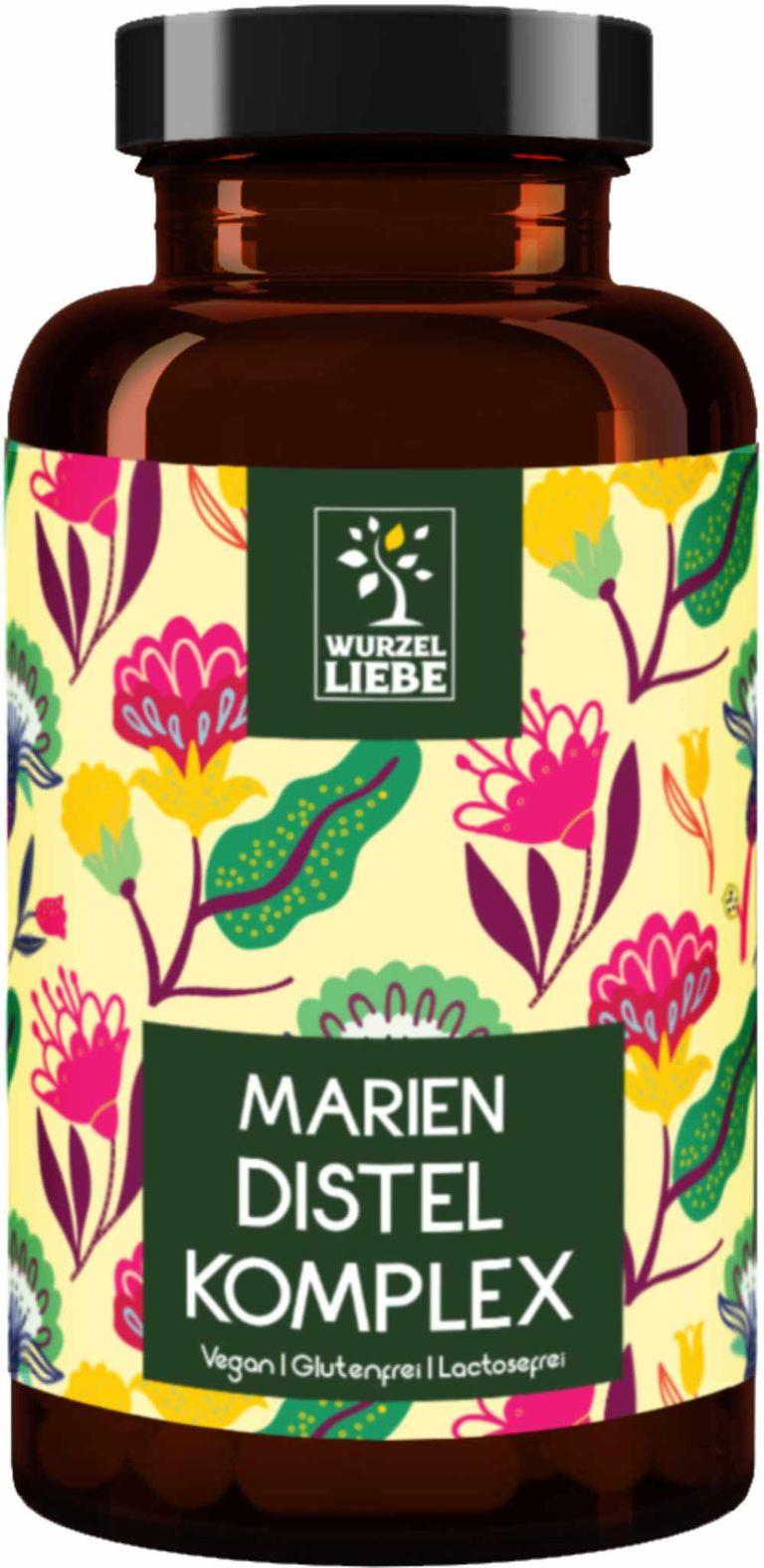shopapotheke WURZELLIEBE Mariendistel Komplex mit Artischockenextrakt & Löwenzahn mit 80% Silymarin - 120 Kapseln