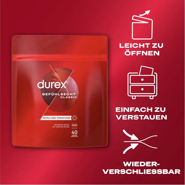 shopapotheke durex® Gefühlsecht Classic Kondome Valentinstagsangebot