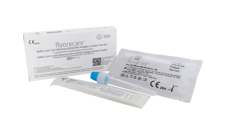 shopapotheke Fluorecare Kombitest SARS-CoV-2 & Influenza A/B & RSV + Gratis BLT Desinfektionsmittel Letzte 2 Tage