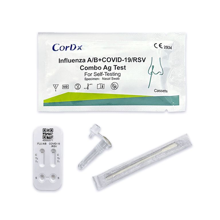 shopapotheke 4 in 1 CorDx Kombi + Influenza A + B RSV Viren + Corona COVID-19 Schnelltest + BLT Desinfektionsgel Bis zu 65% Rabatt