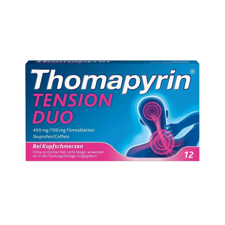 shopapotheke Thomapyrin TENSION DUO bei Kopfschmerzen: Ibuprofen/Coffein