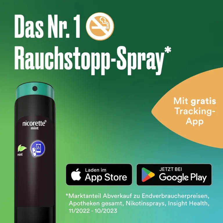 shopapotheke nicorette mint Spray zum Rauchen aufhören mit App-Funktion Blitzangebot