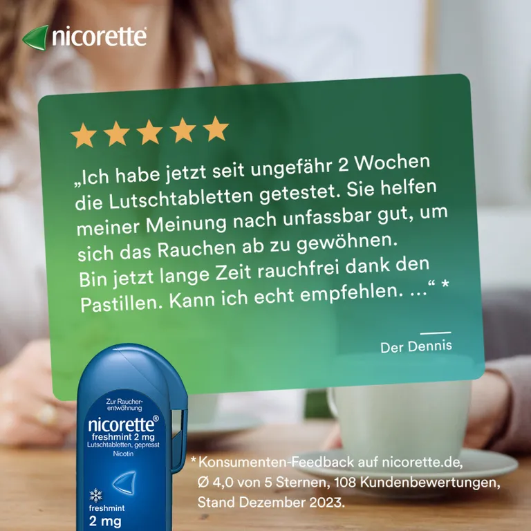 shopapotheke nicorette Lutschtablette freshmint 2 mg Nikotin zum Rauchen aufhören Räumungsverkauf
