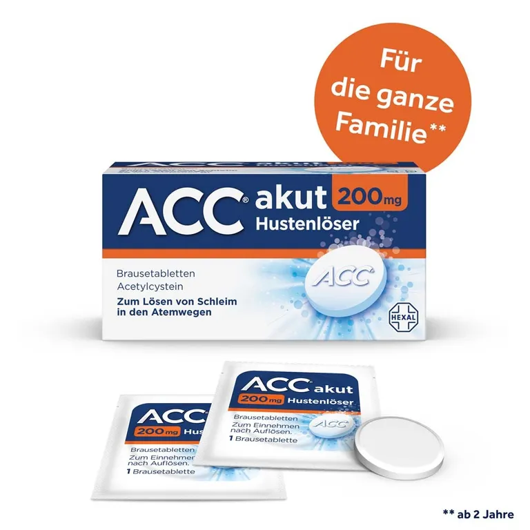 shopapotheke ACC® akut 200 mg bei Husten - Schleimlöser für die ganze Familie ab 2 Jahren