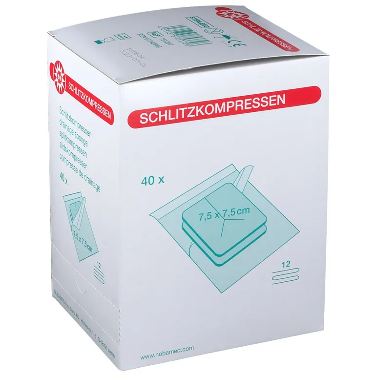 shopapotheke NOBAMED® SCHLITZOMPRESSEN 12fach 7 5 x 7 5 cm steril zollfrei