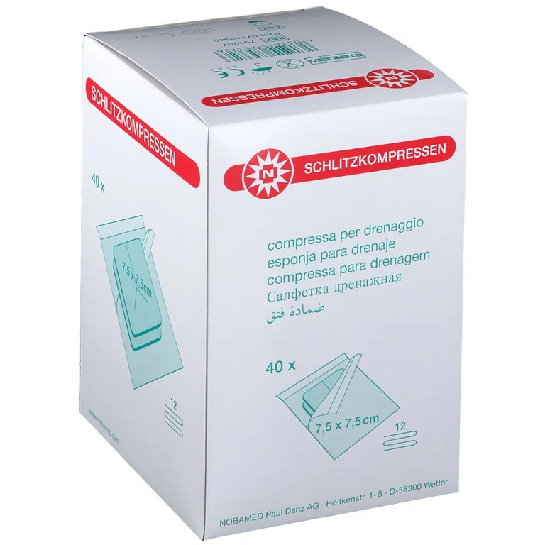 shopapotheke NOBAMED® SCHLITZOMPRESSEN 12fach 7 5 x 7 5 cm steril zollfrei