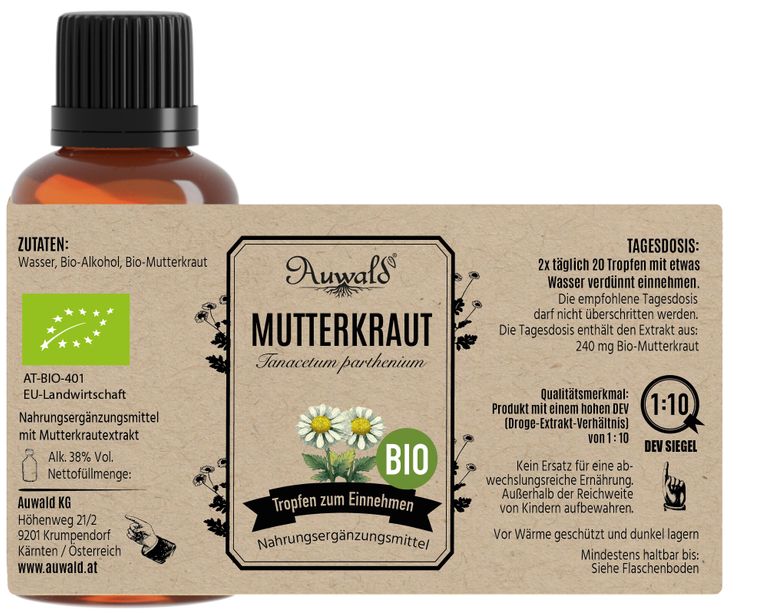 shopapotheke Auwald - Mutterkraut Tinktur (Extrakt Tropfen Auszug) VIP-Rabatte