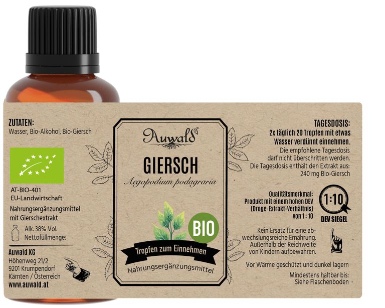 shopapotheke Auwald - Giersch Tinktur (Extrakt Tropfen Auszug) Begrenzte Freigabe