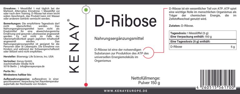 shopapotheke D-Ribose KENAY® JETZT KAUFEN