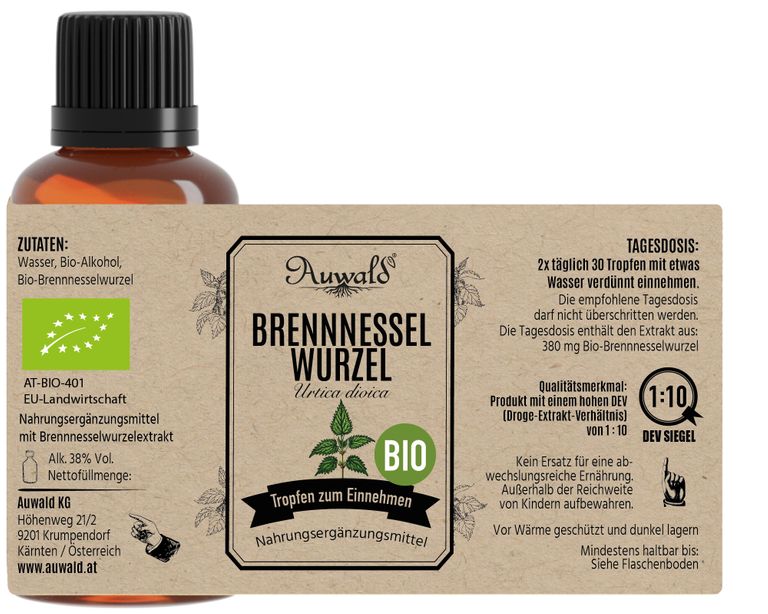 shopapotheke Auwald - Brennnesselwurzel Tinktur (Extrakt Tropfen Auszug) Bis zu 50% Rabatt