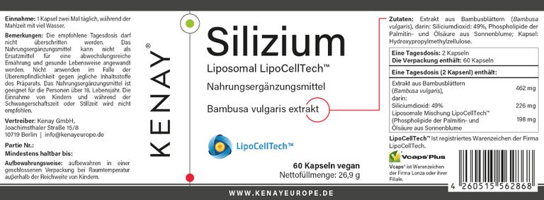 shopapotheke Silizium Lipocell Tech™ KENAY® Vierteljährliche Förderung