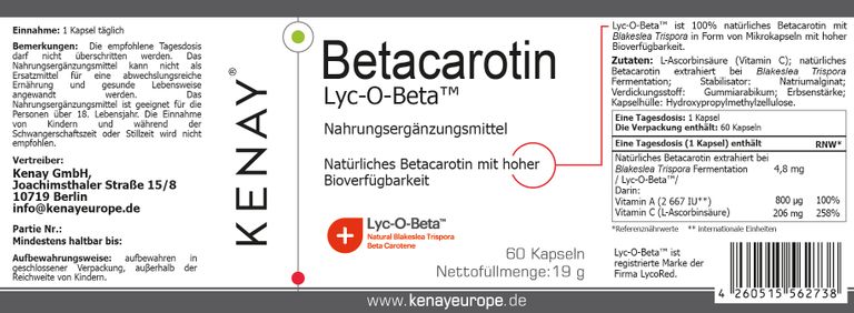 shopapotheke Betacarotin Lyc-O-Beta™ KENAY® Bis zu 55% Rabatt