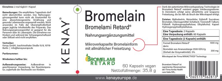 shopapotheke Bromelain Bromelami Retard® KENAY® Kostenloser Versand international