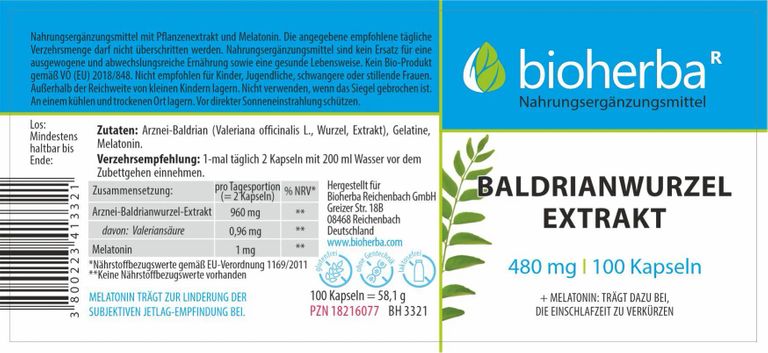 shopapotheke Bioherba Baldrianwurzel Extrakt Kapseln Blitzverkäufe