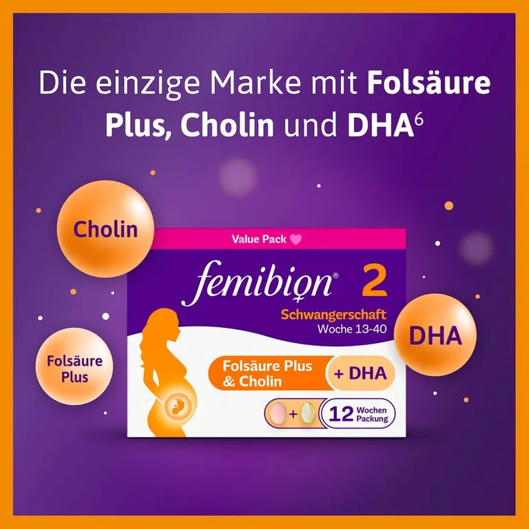 shopapotheke Femibion® 2 Schwangerschaft Nahrungsergänzung SSW 13-40 Folsäure Tiefpreis