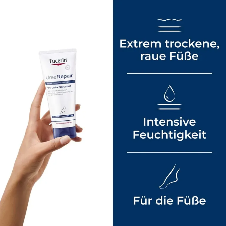 shopapotheke Eucerin® UreaRepair 10% Urea Fußcreme – Intensive Pflege und Feuchtigkeit für trockene bis extrem trockene Füße - Jetzt 20% sparen mit Code "eucerin20" + Eucerin AtopiControl Hydro-Lotion 20ml GRATIS Discount Store für neue Produkte