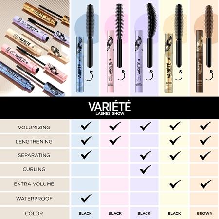 Eveline Cosmetics Eveline Cosmetics Variété Lashes Show Mascara für längere geschwungenere und vollere Wimpern Fabrikladen