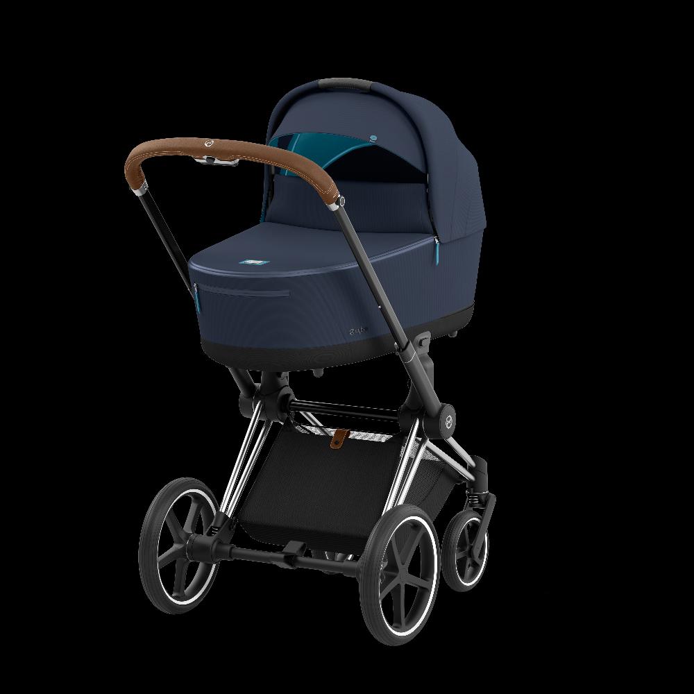 babymarkt Kombikinderwagen Priam Chrome Brown Dark Navy Conscious Collection Speichern exportieren