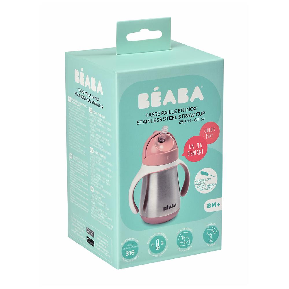 babymarkt Edelstahl Strohhalmbecher 250 ml in altrosa ab dem 8. Monat Riesige Ersparnisse
