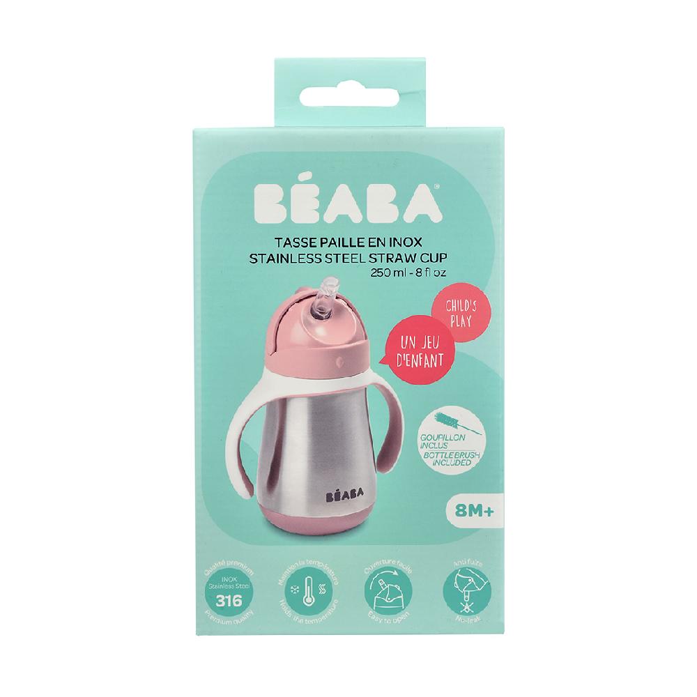babymarkt Edelstahl Strohhalmbecher 250 ml in altrosa ab dem 8. Monat Riesige Ersparnisse