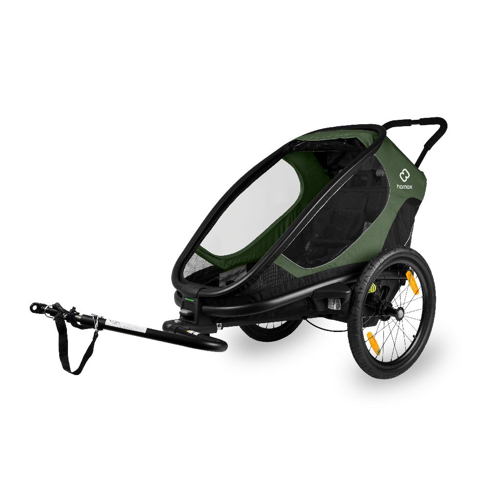 babymarkt Kinderfahrradanhänger Outback ONE mit Rückenlehnenverstellung Green/Black Heißer Verkauf