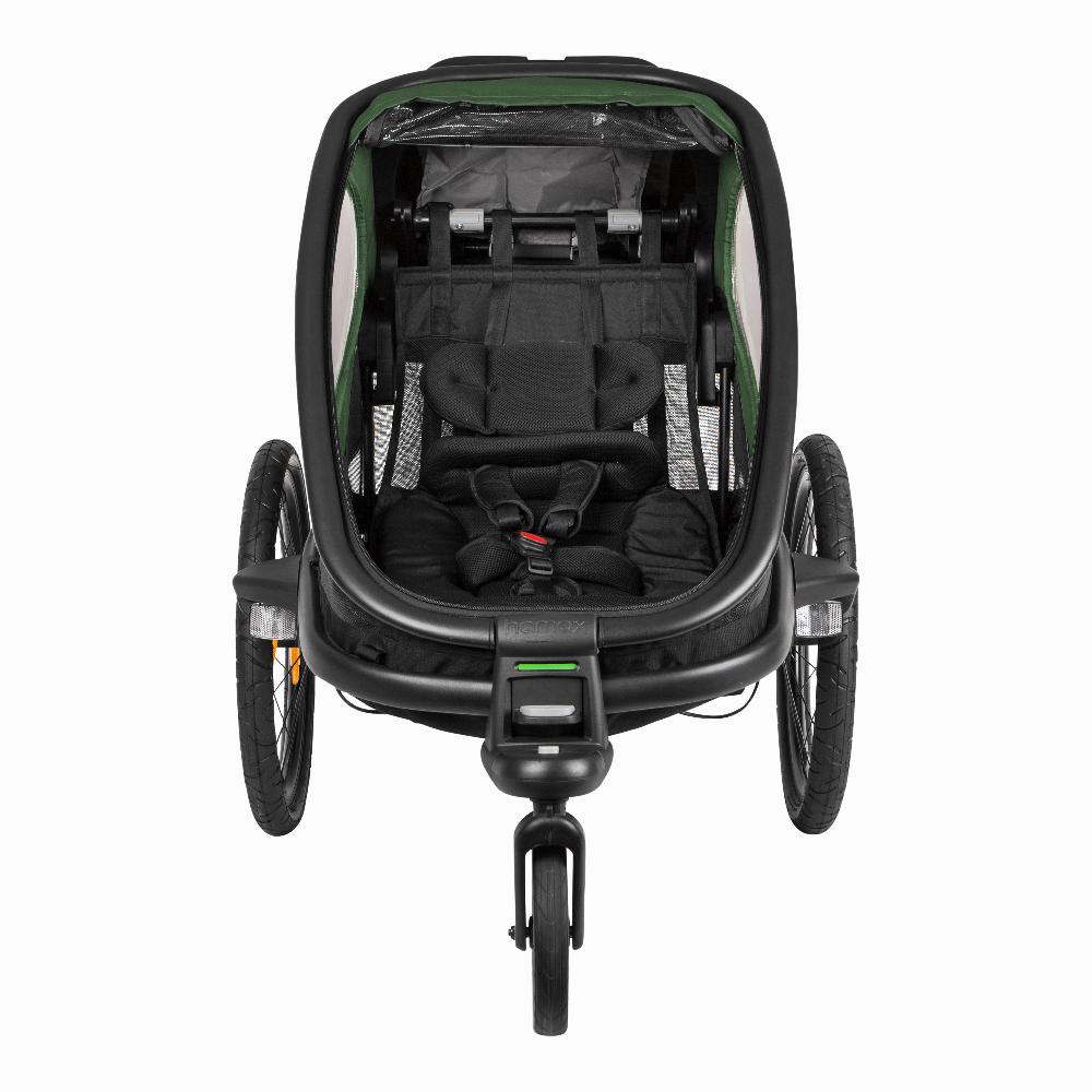 babymarkt Kinderfahrradanhänger Outback ONE mit Rückenlehnenverstellung Green/Black Heißer Verkauf