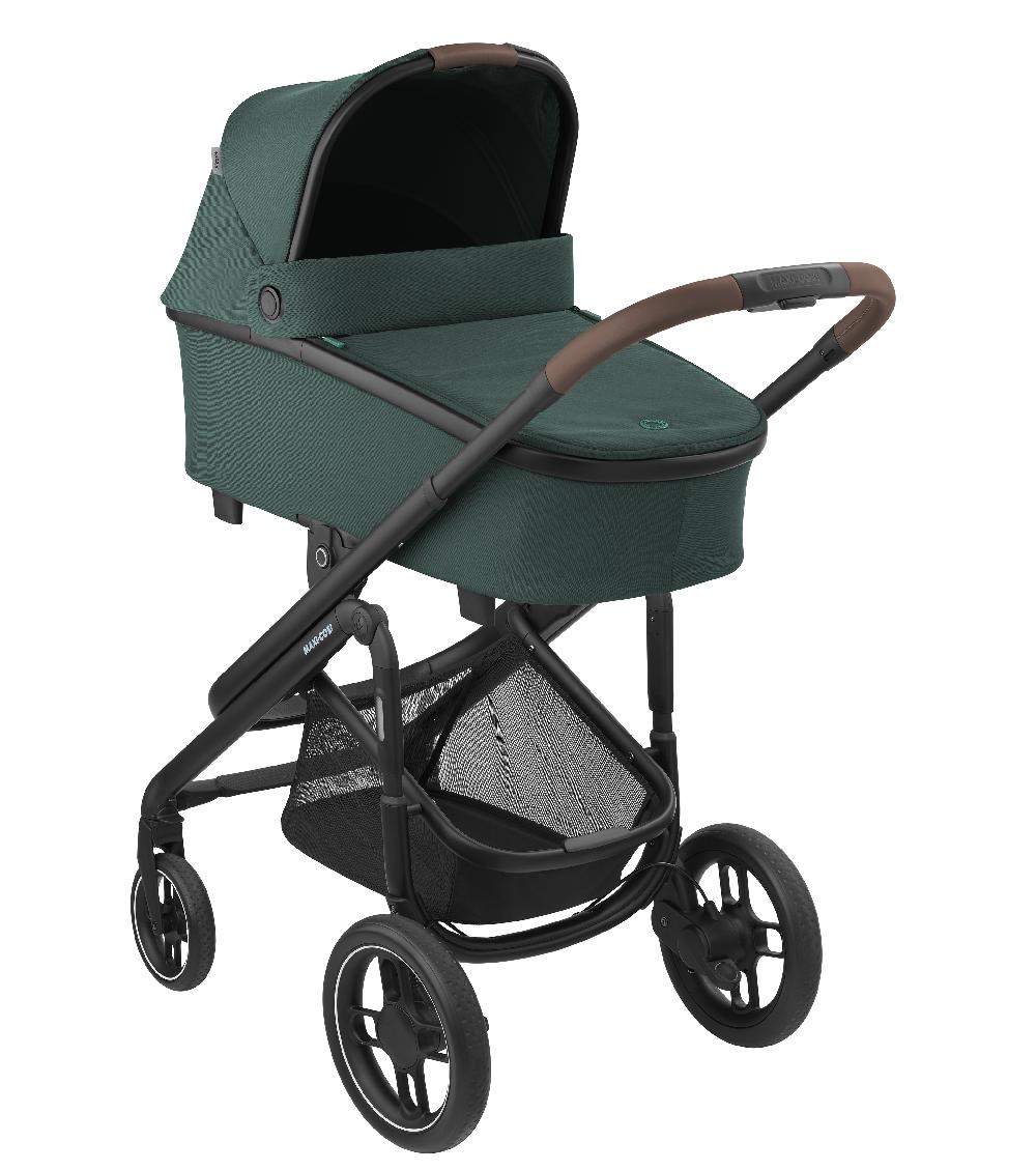 babymarkt Kombikinderwagen Plaza Plus Essential Green inkl. Babyschale Pebble S Tonal Black und Adapter Baby Black Fabrikpreis