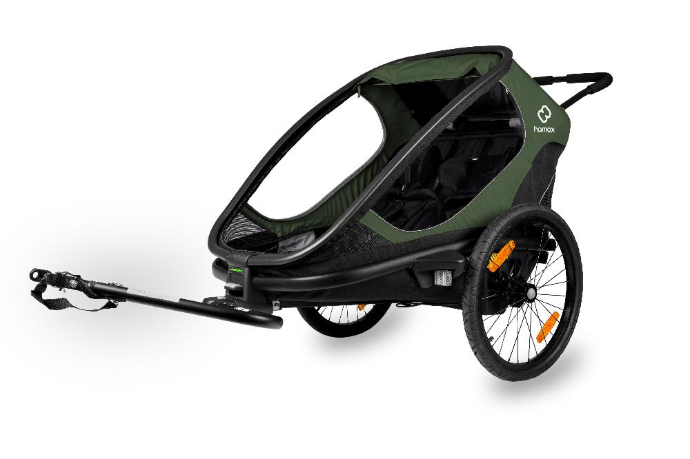 babymarkt Kinderfahrradanhänger Outback mit Rückenlehnenverstellung Green Black Rabatt