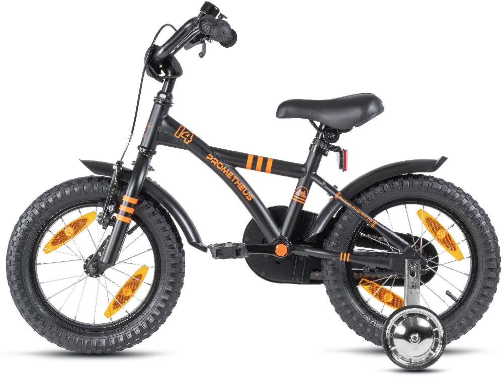 babymarkt Kinderfahrrad 14" mit Stützräder schwarz matt-orange Blitzangebot