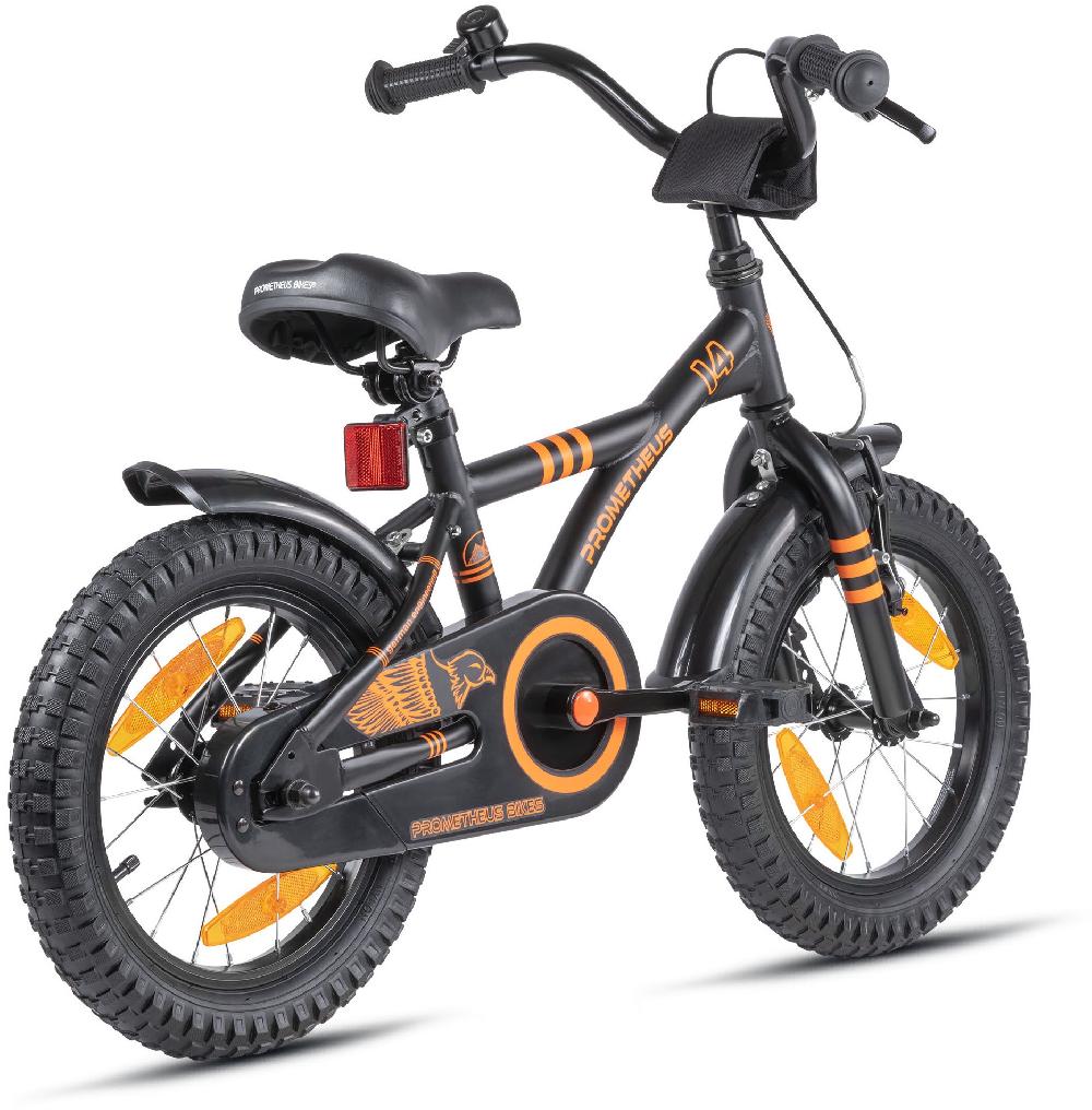 babymarkt Kinderfahrrad 14" mit Stützräder schwarz matt-orange Blitzangebot