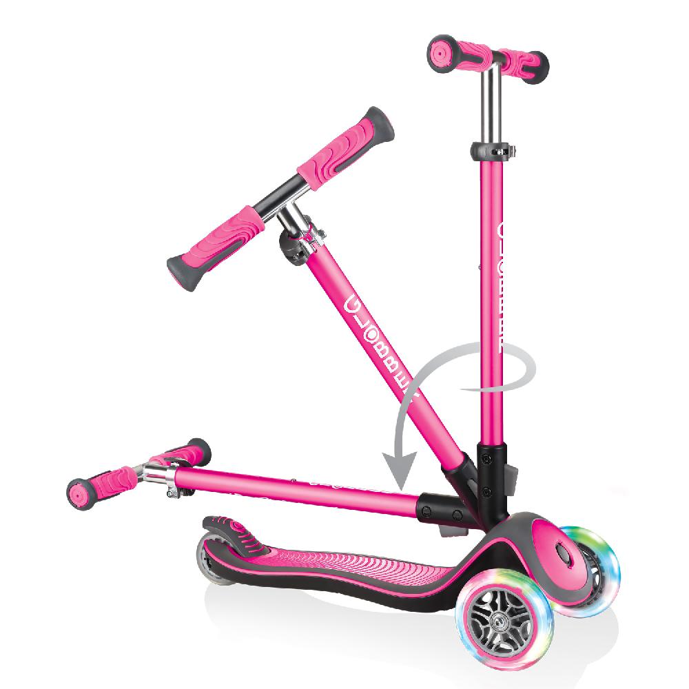 babymarkt Scooter ELITE DELUXE LIGHTS mit Leuchtrollen pink Super Sparpreis