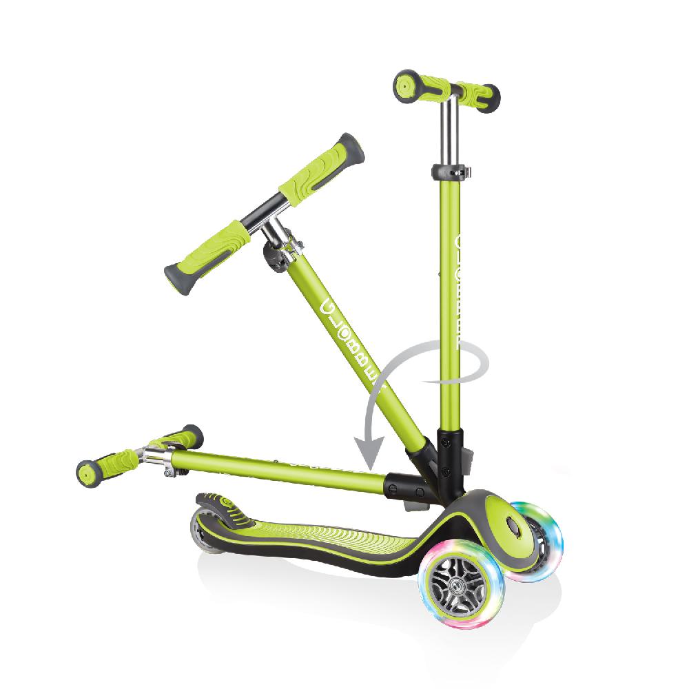 babymarkt Scooter ELITE DELUXE LIGHTS mit Leuchtrollen lime grün Neueste Stile