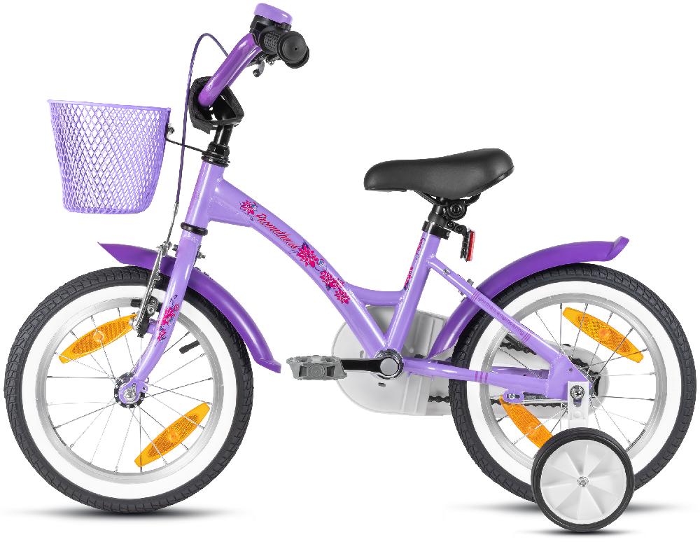 babymarkt Kinderfahrrad 14" mit Stützräder violett-weiß Sonderangebot der Fabrik